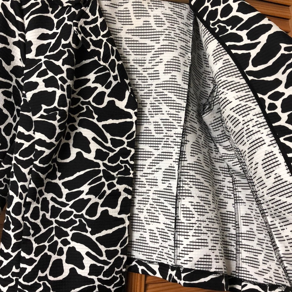 Black And White Cow Hide Pattern Blazer - image 2